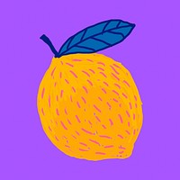 Fruit lemon doodle drawing psd