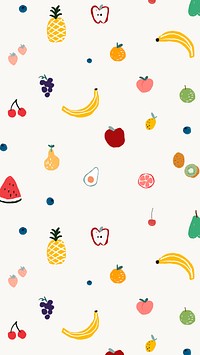 Fruits mobile wallpaper, iPhone background, cute vector