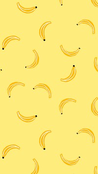 Banana iPhone wallpaper, mobile background, cute vector