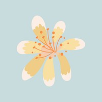Yellow flower, spring clipart psd illustration