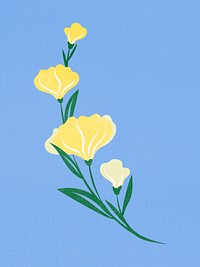 Yellow flower, spring clipart psd illustration