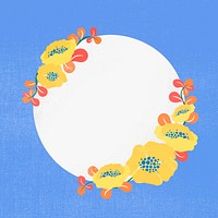 Yellow flower frame, vector, cute illustration
