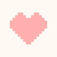 Pink pixel heart icon design psd