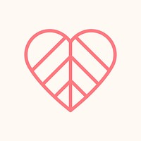 Heart icon sticker vector graphic