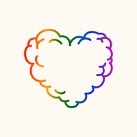 LGBT heart, colorful doodle design icon psd