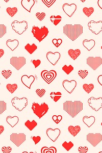 Valentine heart pattern background image psd