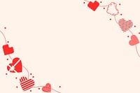 Cute heart border frame psd, Valentine day background design