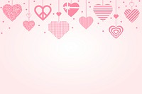 Pink heart border background psd, love graphic image