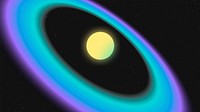 Galaxy saturn desktop wallpaper, holographic background vector