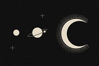 Solar system background, beige space background flat design