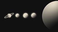 Solar system desktop wallpaper, beige gradient galaxy background