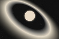 Beige space background, saturn planet with gradient design