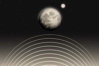 Space moon background, beautiful beige galaxy illustration vector