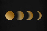 Space moon background, beautiful gold galaxy illustration vector