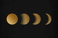 Moon background, space aesthetic gold gradient design vector