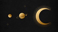 Solar system HD wallpaper, gold gradient space background