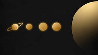 Solar system HD wallpaper, gold gradient galaxy background vector