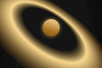 Gold galaxy background, saturn planet with gradient design