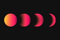 Moon phases background, retro neon pink astronomy image