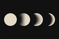 Moon phases background, retro aesthetic beige astronomy image vector