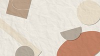 Abstract memphis desktop wallpaper, earth tone geometric shapes psd