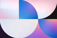 Bauhaus background, pink holographic gradient vector