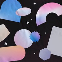 Aesthetic pattern background, holographic shapes