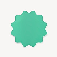 Green starburst sticker, badge psd clipart design space