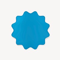 Blue starburst sticker, badge psd clipart design space
