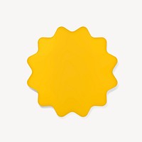 Yellow starburst sticker, badge psd clipart design space