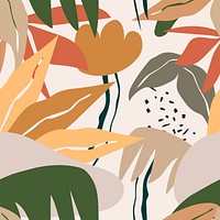 Aesthetic seamless pattern background, botanical Instagram post vector