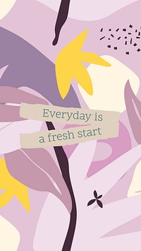 Aesthetic media story template, editable botanical design, everyday is a fresh start vector