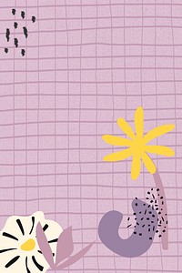 Aesthetic flower purple background, grid pattern design space