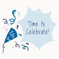 Celebration template sticker, cute badge graphic psd