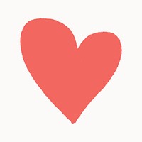 Blank heart sticker, red love element graphic psd