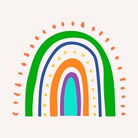 Colorful rainbow in funky doodle style psd