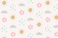 Rain pattern background, cute doodle psd