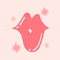 Pink pop art lips sticker collage element psd