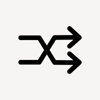 Double arrow icon, black sticker, shuffle symbol psd