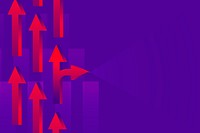 Purple arrow background, neon border, business development vector