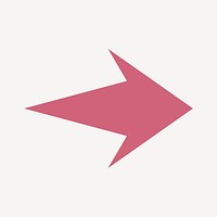 Arrow icon, pink simple sticker, right direction symbol psd