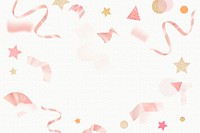 New year celebration background, pink glitter ribbon frame design psd