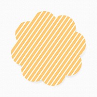 Yellow pattern badge collage element, cute stripe dot feminine clipart vector