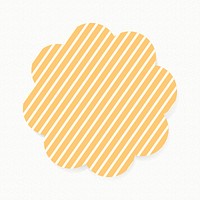 Yellow pattern badge collage element, cute stripe dot feminine clipart psd