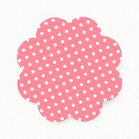 Yellow pattern badge collage element, cute polka dot feminine clipart psd