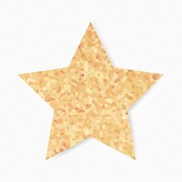 Sparkly star shape sticker, cute birthday celebration clipart vector