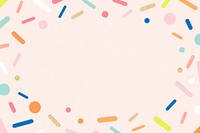 Pink sprinkles frame background, cute pastel ice-cream design psd