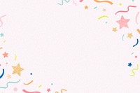 Pink frame background, shiny ribbons, colorful and festive design vector