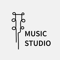 Music business logo template, branding design psd, music studio