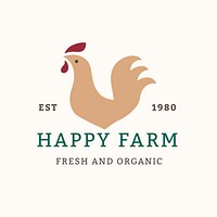 Cafe logo, food business template for branding design psd